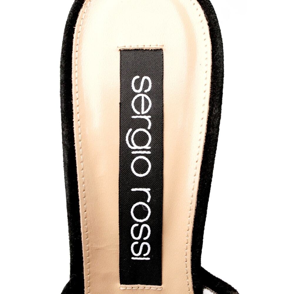 SERGIO ROSSI Mule Shoes US7 EU37 Mesh Rhinestone - Picture 5 of 7